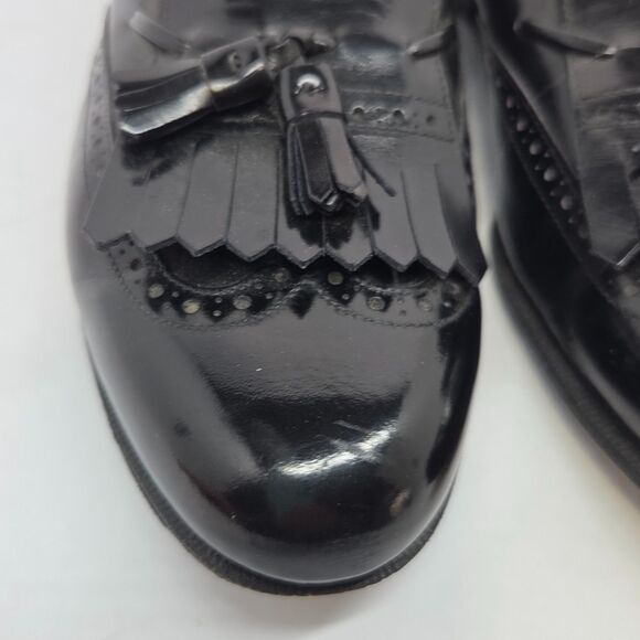 Salvatore Ferragamo Mens Black Leather Kilted Tassel Loafers Size US 7.5 D main image 6